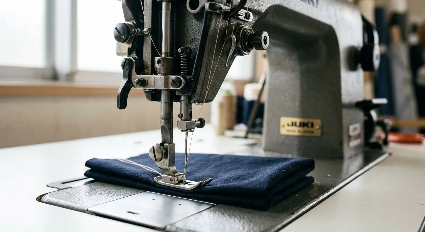 精密なミシンの針周辺